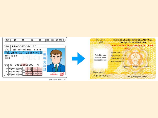 Đổi bằng lái xe Nhật Bản sang Việt Nam