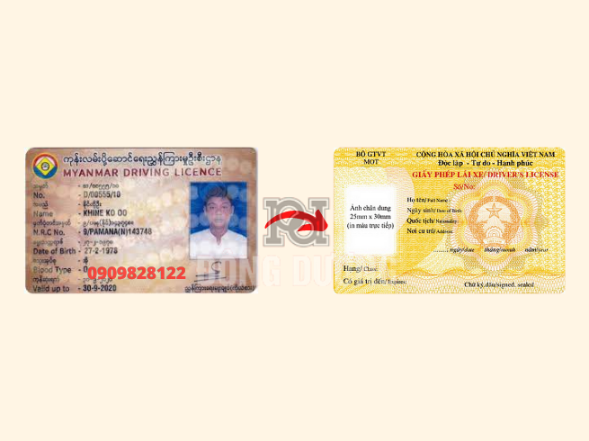 Đổi bằng lái xe Myanmar sang Việt Nam