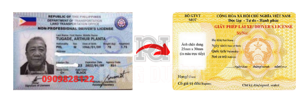 đổi bằng lái xe Philippines sang Việt Nam